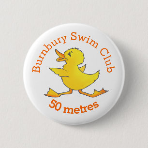 Duck swimming button badge