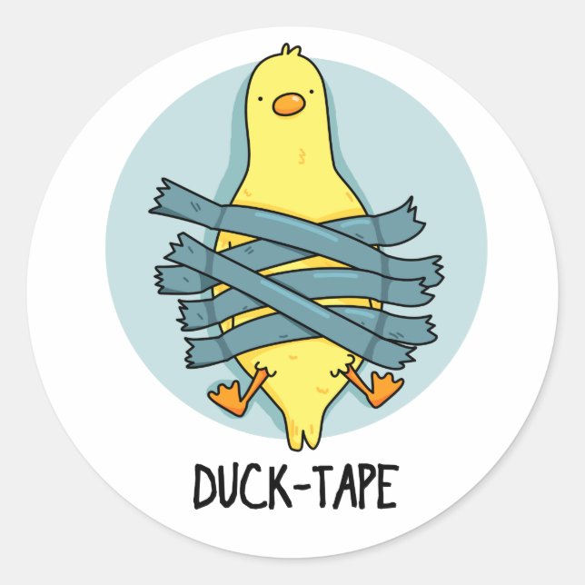 Duck Tape Funny Duct Tape Pun  Classic Round Sticker (Front)