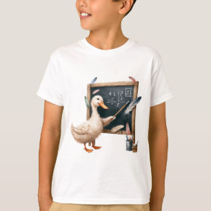 Duck Teacher Math on Blackboard Boys T-Shirt