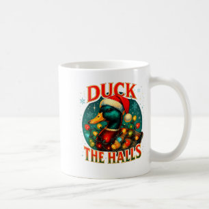 Duck The Halls Funny Christmas Lights Hunting Seas Coffee Mug