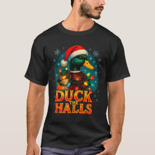 Duck The Halls Funny Christmas Lights Hunting Seas T-Shirt