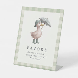 Duck Theme Baby Shower Favor Table Top Pedestal Sign