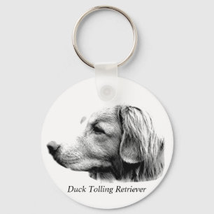 Duck Tolling Retriever Dog Engraving Pictures Keychain