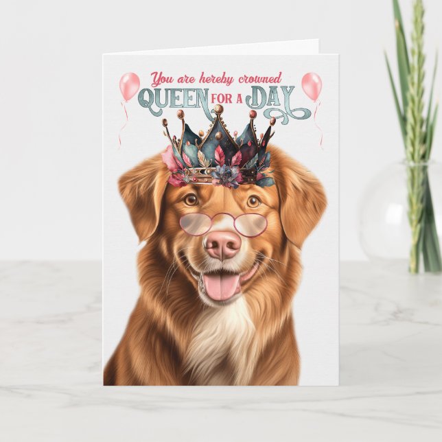 Duck Tolling Retriever Queen Day Funny Birthday Card (Front)