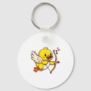 Duck Valentines Cupid Heart Lover Funny Boys Girls Keychain