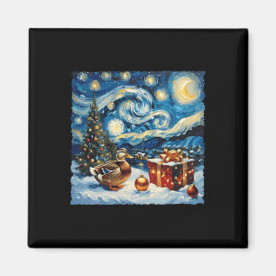 Duck Van Gogh Style Starry Night Christmas Winter  Magnet
