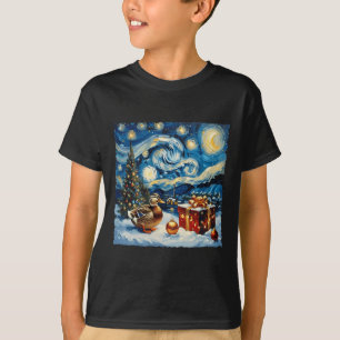 Duck Van Gogh Style Starry Night Christmas Winter T-Shirt
