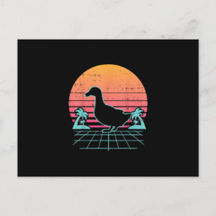 Duck Vaporwave Aestic 80s Farm Animal Farmer Gift Announcement Postcard