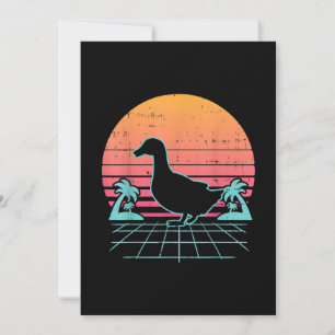 Duck Vaporwave Aestic 80s  Farm Animal Farmer Gift Holiday Card