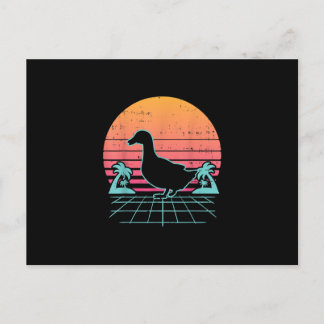 Duck Vaporwave Aestic 80s Farm Animal Farmer Gift Holiday Postcard