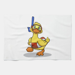 Duck wearing snorkelling mask choose back colour kitchen towel