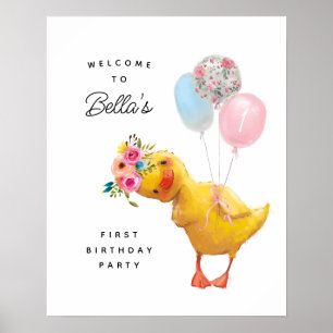 Duck Welcome Sign, Duck 1st Birthday Party Decor