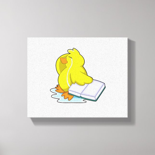 Duck with Book Canvas Print (Front)