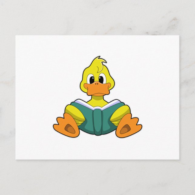 Duck with Book Postcard (Front)