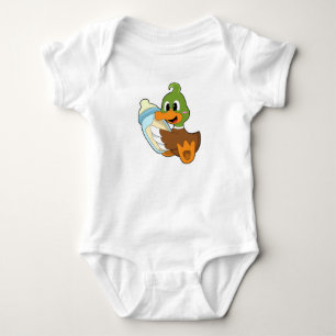 Duck with Bottle of Milk Baby Bodysuit