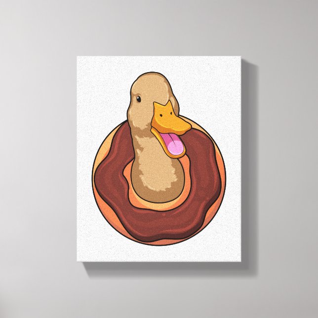 Duck with Donut Canvas Print (Front)