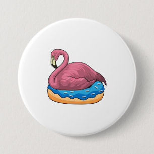 Duck with Doughnut 3 Inch Round Button