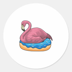 Duck with Doughnut Classic Round Sticker