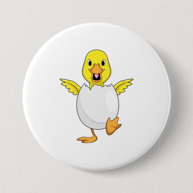 Duck with Egg 3 Inch Round Button (Front)