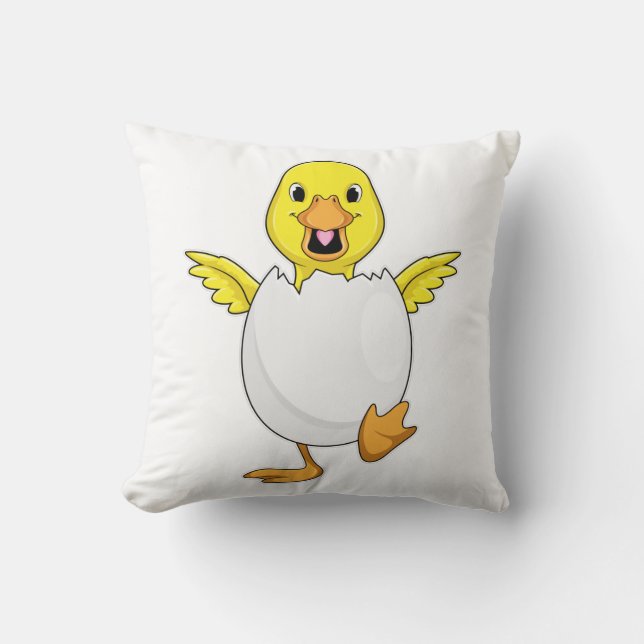Duck with Egg Throw Pillow (Front)