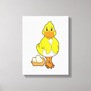 Duck with Eggs Canvas Print