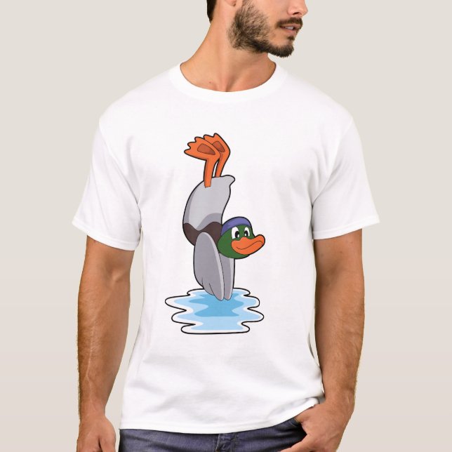 Duck with Handstand in Water.PNG T-Shirt (Front)