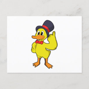 Duck with Hat Postcard