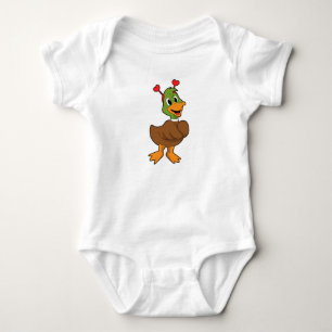 Duck with Heart Headband Baby Bodysuit