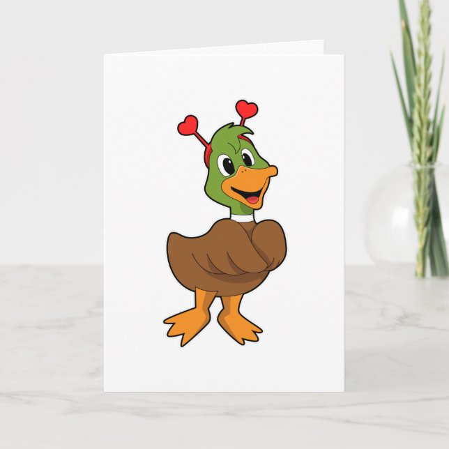 Duck with Heart Headband Card (Front)