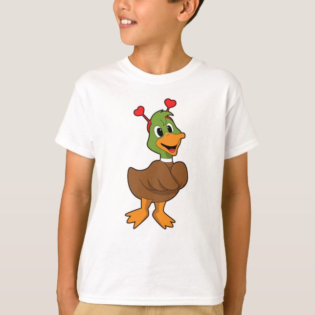 Duck with Heart Headband T-Shirt (Front)