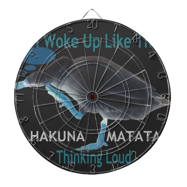 Duck with I Woke Up Like This & Hakuna Matata Text Dartboard (Front)
