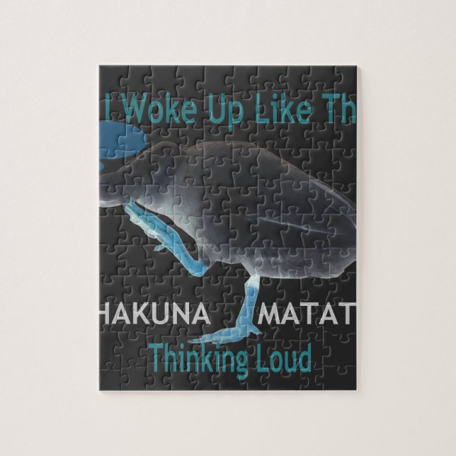 Duck with I Woke Up Like This & Hakuna Matata Text Jigsaw Puzzle (Vertical)