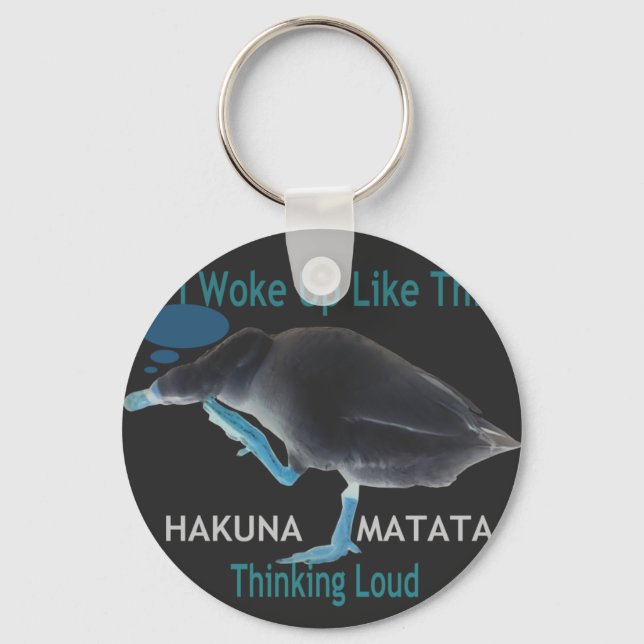 Duck with I Woke Up Like This & Hakuna Matata Text Keychain (Front)
