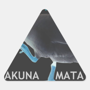 Duck with I Woke Up Like This & Hakuna Matata Text Triangle Sticker
