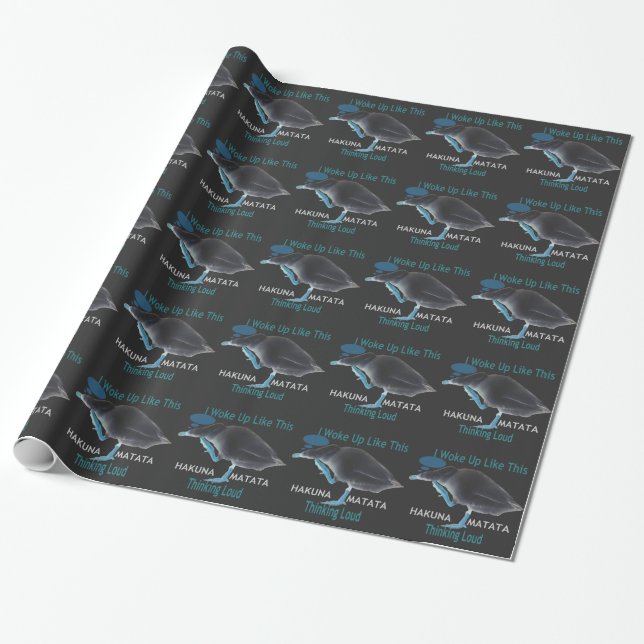 Duck with I Woke Up Like This & Hakuna Matata Text Wrapping Paper (Unrolled)