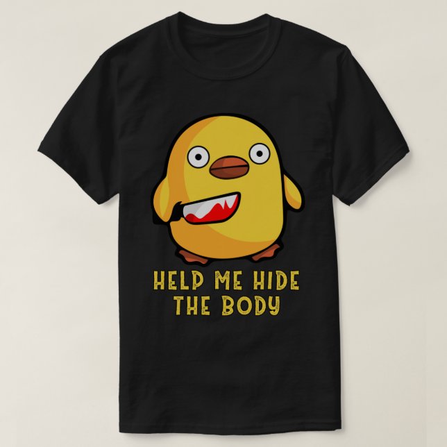 Duck With Knife Tee Cute Murder, Funny Help Me Hid (Design Front)
