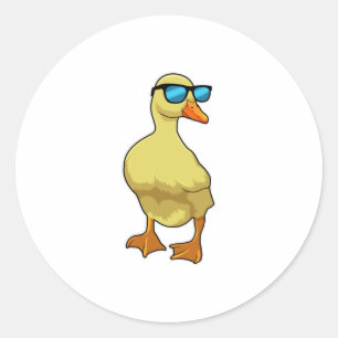 Duck with Sunglasses Classic Round Sticker