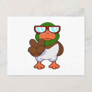 Duck with Sunglasses Postcard