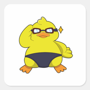 Duck with Sunglasses Square Sticker