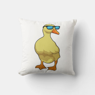 Duck with Sunglasses Throw Pillow