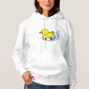 Duck with Swim ring in Water.PNG Hoodie