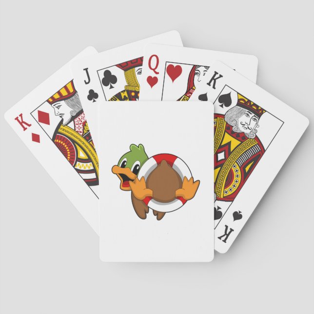 Duck with Swim ring Playing Cards (Back)