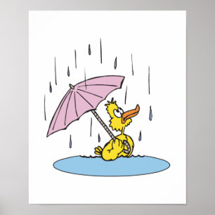 duck with umbrella poster