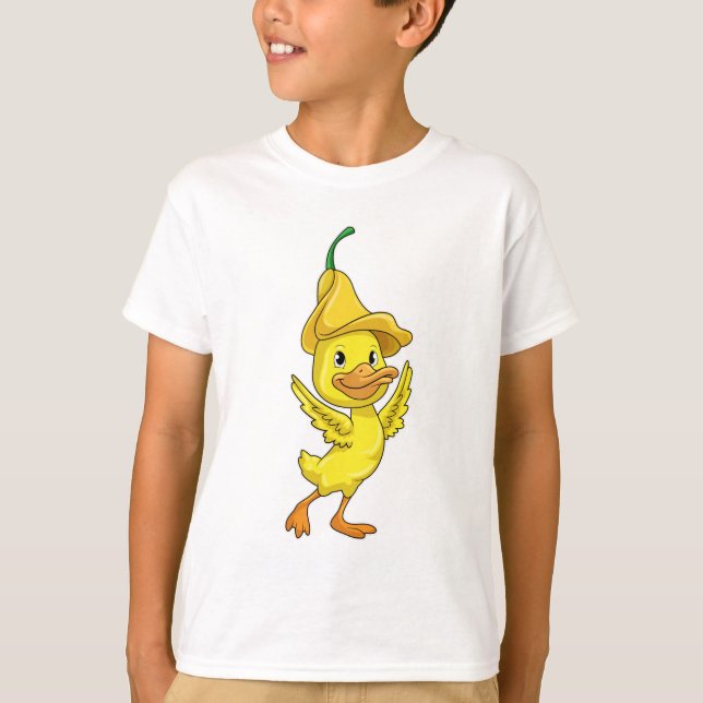 Duck with yellow Bell Cap T-Shirt (Front)