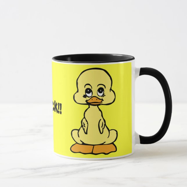 DUCK! yellow duck ringer ceramic mug (Right)