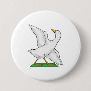 Duck Yoga Meditation Fitness 3 Inch Round Button
