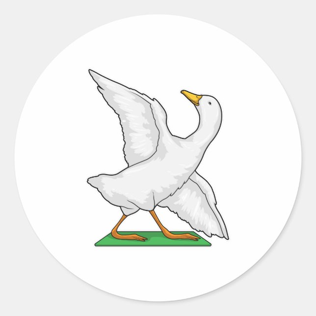 Duck Yoga Meditation Fitness Classic Round Sticker (Front)