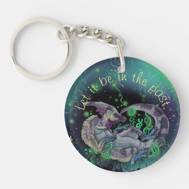 Duckbill Dinosaur Art Keychain (Front)