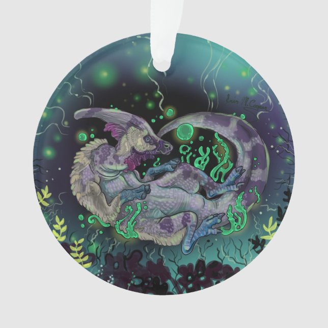 Duckbill Dinosaur Art Ornament (Front)