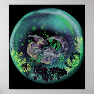 Duckbill Dinosaur Poster